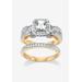 Women's Gold over Silver Bridal Ring Set Cubic Zirconia (1 3/4 cttw TDW) by PalmBeach Jewelry in Gold (Size 8)