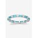 Women's Sterling Silver Simulated Birthstone Eternity Ring by PalmBeach Jewelry in December (Size 5)