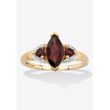 Women's Yellow Gold Over Silver Marquise Cut Red Garnet Ring (1 11/16 cttw.) by PalmBeach Jewelry in Yellow Gold (Size 7)