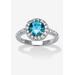 Women's Sterling Silver Simulated Birthstone and Cubic Zirconia Ring by PalmBeach Jewelry in December (Size 9)