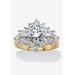 Plus Size Women's Yellow Gold Plated Round Starburst Ring Cubic Zirconia (3 5/8 cttw TDW) by PalmBeach Jewelry in Yellow Gold (Size 7)