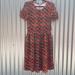 Lularoe Dresses | Nwt Lularoe Amelia Floral Print Day Dress Xl | Color: Brown/Green/Red | Size: Xl