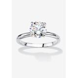 Women's Silvertone Cubic Zirconia Solitaire Engagement Ring (1.88 cttw.) by PalmBeach Jewelry in Silver (Size 6)