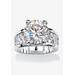 Women's Platinum-Plated Round Engagement Ring Cubic Zirconia (7 cttw TDW) by PalmBeach Jewelry in Platinum (Size 7)