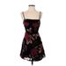 Lush Casual Dress - Mini: Black Floral Motif Dresses - Women's Size X-Small