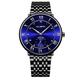 Wrist Watch with Watches for Big Wrists Men Watch Time Men Business Luxury Fashion Gents Quartz Watch Stainless Steel Band Waterproof Solar Mens Watch Women's Watch Women Black