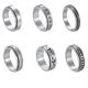 Rrunsv Snake Ring for Women Gifts Ladies 6pc Men Ring Meditation Ring Frosted Rotating Rings Simple Rings Silver (Multicolor, One Size)