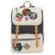 INVICTA JOLLY BEAR PATCH Praktischer Rucksack, für Freizeit, Ausflüge, Uni, Büro; Laptopfach, Unisex; Tagesrucksackfür Damen & Herren; Italienisches Design, grau/weiß