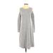 Sol Angeles Casual Dress - Sweater Dress: Gray Marled Dresses - Women's Size X-Small