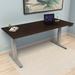 Compel Rizer Height Adjustable Standing Desk w/ Cable Management Wood/Metal in Gray/Brown | 60 W x 30 D in | Wayfair RZR-2-6030-CAFE-SLV-BNDL