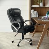Flash Furniture Molly Big & Tall LeatherSoft Executive Swivel Ergonomic Office Chair Upholstered/Metal in Black/Brown | Wayfair GO-2092M-1-BN-GG