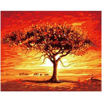 Echoo - diy Paint by Numbers Kit for Adults - Burning Tree of Life | Paint by Number Kit On Canvas