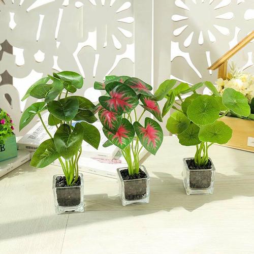 3-teiliges Set künstlicher Pflanzen Künstliche Pflanzen Topfpflanzen Künstliche Blumen Bonsai