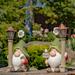 Set of 2 Spring Garden Gnomes with Solar Lanterns