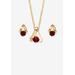 Women's Simulated Birthstone Solitaire Pendant and Earring Set with FREE Gift in Goldtone, Boxed by PalmBeach Jewelry in January