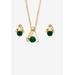 Women's Simulated Birthstone Solitaire Pendant and Earring Set with FREE Gift in Goldtone, Boxed by PalmBeach Jewelry in May