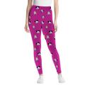 Plus Size Women's Disney Print Leggings by Disney in Raspberry Allover Mickey (Size 2X)