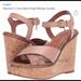 Coach Shoes | Coach Women's Cross Band High Wedge Sandal Nwt | Color: Tan | Size: 8.5