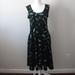 Lularoe Dresses | Lularoe Size Med. Black With Green Foliage Print Midi Dress | Color: Black/Green | Size: M