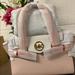 Michael Kors Bags | New Carmen Medium Logo And Faux Leather Belted Satchel. | Color: Pink/White | Size: Medium