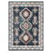Blue/Navy 86 x 26 x 0.3 in Area Rug - Foundry Select Beliz Southwestern Machine Washable Area Rug in Gray/Navy Blue | Wayfair