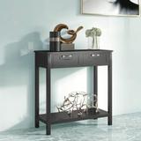 Modern Entryway Accent 2 Drawer Sofa Side Table - 14 inches D x 32 inches W x 32.5 inches H