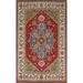 Geometric Traditional Kazak Oriental Area Rug Hand-knotted Wool Carpet - 6'8" x 9'10"