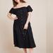 Anthropologie Dresses | Anthropologie Black Off The Shoulder Big Pockets Button Front Midi Dress 24 | Color: Black | Size: 24w