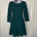 Jessica Simpson Dresses | Jessica Simpson Dark Forest Green Fit And Flare 34 Sleeve Sweater Dress Medium | Color: Green | Size: M