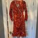 Free People Dresses | Free People Covent Garden Midi Wrap Dress Size 2 Nwt | Color: Red | Size: 2