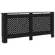 vidaXL Radiator Cover Durable Home Appliance Laqucered Wood Slatted Grill Vertical Slats Cabinet Heating Cover Shelf Heater Unit Black MDF