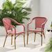 Breakwater Bay Paniz Outdoor Outdoor Bistro Chairs Set Of 2 Wicker/Rattan in Red/White | 32.75 H x 22 W x 22.25 D in | Wayfair