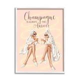 Stupell Industries Champagne Typography Quote Pink Glam Robes Cheers by Ziwei Li - Graphic Art Wood in Brown | 1.5 D in | Wayfair am-111_wfr_24x30