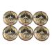 Set of 6 Deer Hunting Compass Wood Cabinet Knobs - 1.5" Wide
