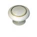 Cabinet Knobs White Solid Brass Enamel 1 1/4 Inch Renovators Supply