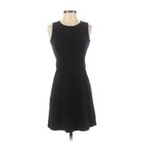 J.Crew Casual Dress - A-Line High Neck Sleeveless: Black Print Dresses - Women's Size 0