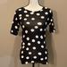 Lularoe Tops | Lularoe Womens Semi Sheer Spandx Blk & White Polkadot 1/4 Sleeve Top Sz Xs Nwot | Color: Black/White | Size: Xs