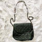 Disney Bags | Disney Parks Quilted Studded Mickey Stitched Outline Black Crossbody Bag | Color: Black | Size: Os