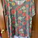 Lularoe Tops | Lularoe Gigi Top In Gray, Red And Yellow Floral | Color: Gray/Red | Size: Xl