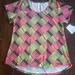 Lularoe Tops | Lularoe Classic, Size Xl Tshirt, Pink And Green Striped | Color: Green/Pink | Size: Xl
