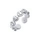 Elli - Band mit Smiling Face Offen 925 Silber Ringe Damen