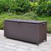 ATR Arttoreal 105 Gallons Gallon Wicker Deck Box w/ Wheels in Dark Brown Metal/Wicker/Rattan | 24 H x 52 W x 20.5 D in | Wayfair B0024ES