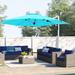 Freeport Park® Jenkinson 11' x 11' Cantilever Umbrella in Blue/Navy | 105 H x 132 W x 132 D in | Wayfair 0A7802430D0A47159D27E72601550D46