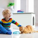 Tucker Murphy Pet™ Palram Tiger Double Cat Litter Box Furniture Hidden, Xl Pet House Enclosure, Washroom Cabinet Bench | Wayfair