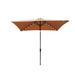 Arlmont & Co. 10 X 6.5T Patio Solar LED Lighted Outdoor Market Umbrellas(Base Is Not Included) Metal in Brown | 98.4 H x 120 W x 78 D in | Wayfair