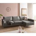 DELIFE Ecksofa Marla 285x140 cm Chenille Taupe Recamiere rechts, Ecksofas