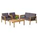 Costway 4 Pieces Patio Rattan Furniture Set with Removable Cushions-Gray