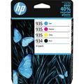 Hp 934/935 Pack de 4 cartouches d'encre noire, cyan, jaune et magenta authentiques (6ZC72AE) pour