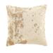 Faux Fur Pillow with Zipper Closure - Set of 4 - Cream and Gold - 18 H x 18 W x 1