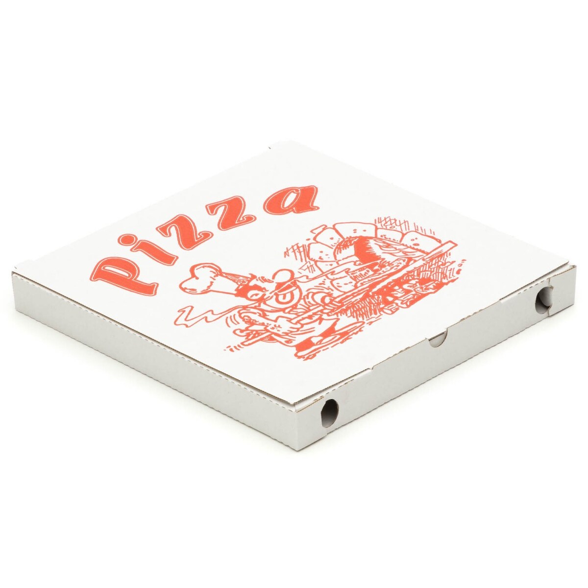 KK Verpackungen 2400 Pizzakartons 280 x 280 x 30 mm Pizzaschachteln Motiv Verpackungen weiß Image